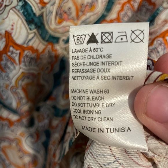 Carven Cropped Patterned Long Sleeve Top Shirt Maximalist Women’s - Picture 6 of 8